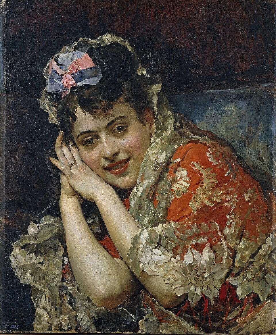 Raimundo Madrazo - La modella Aline Masson con la mantiglia bianca, Museo del Prado, Madrid